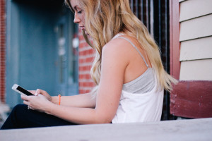 Woman with Kindle