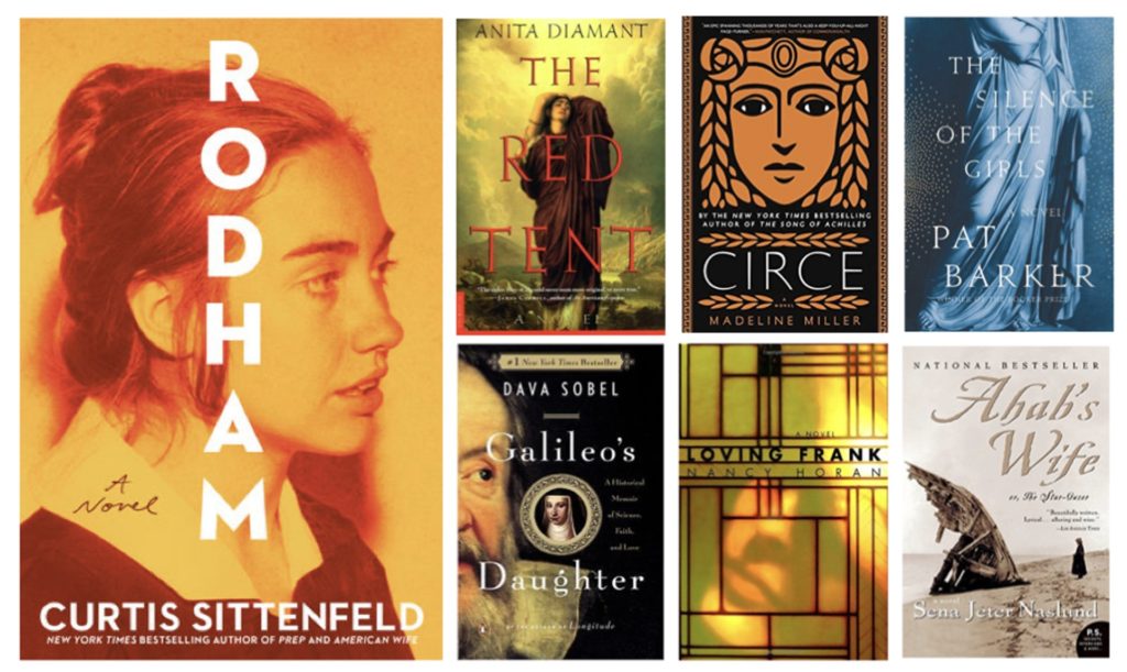 6 Degrees covers: Rodham, The Red Tent, Circe, The Silence of the Girls, Galileo's Daughter, Loving Frank, Ahab's Wife