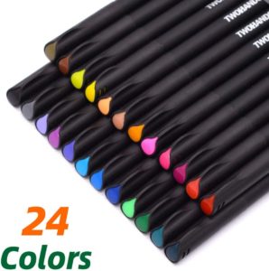 set of 24 colored pens