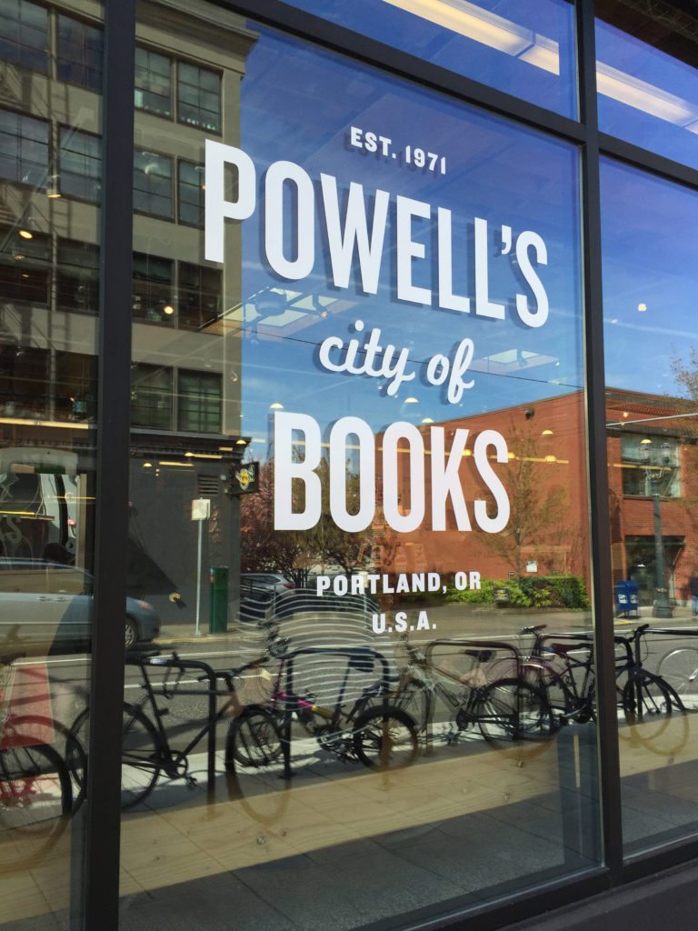 window labeled Powell's City of Books, Portland, OR, U.S.A.