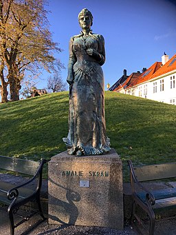 Statue of Amalie Skram in Bergen, Norway